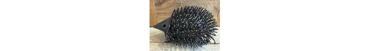Metal hedgehog garden sculpture
