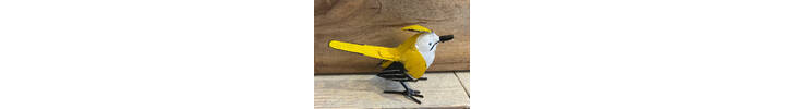 Small metal bird sculpture - Waxwing