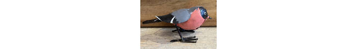 Small metal garden bird sculpture - Bullfinch