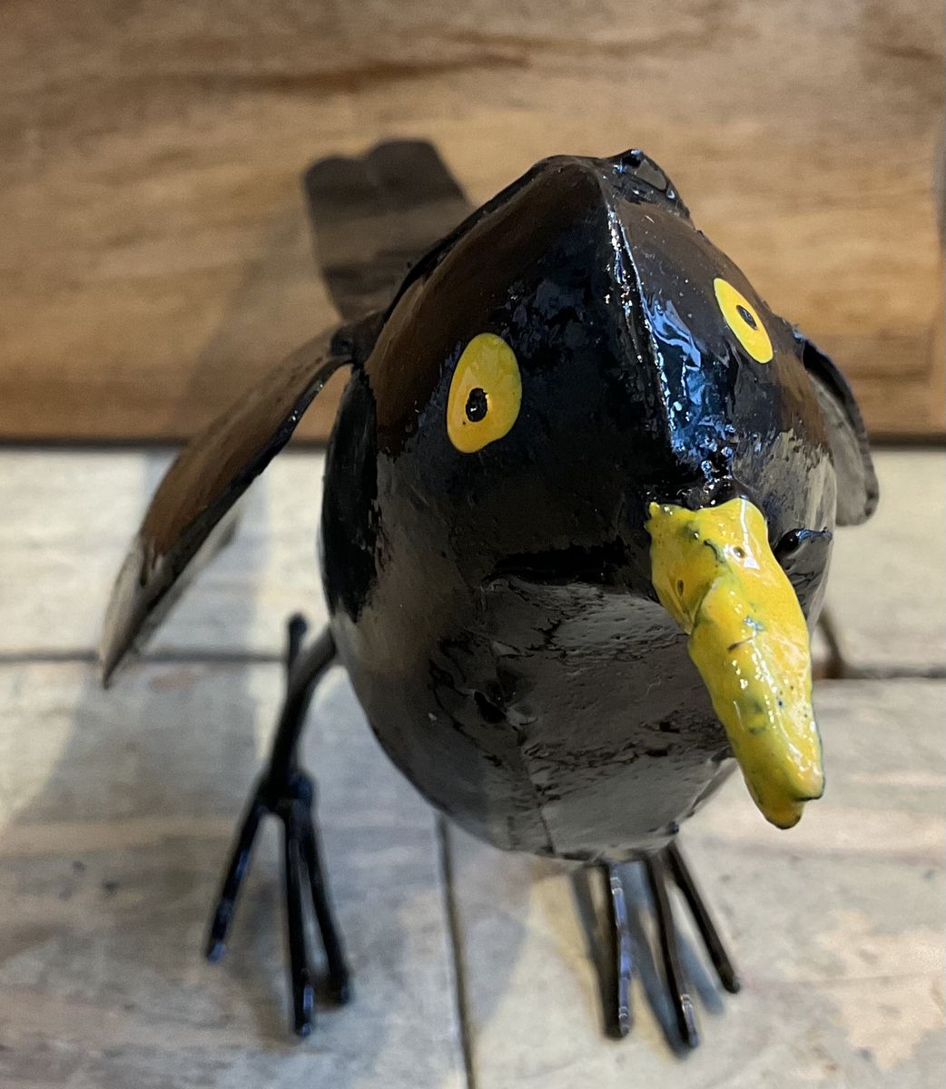 Blackbird metal garden sculpture 2