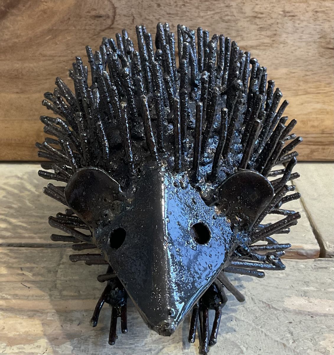 Metal hedgehog garden sculpture 2