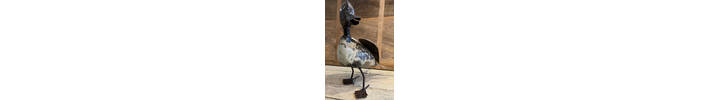 White metal duck sculpture  2