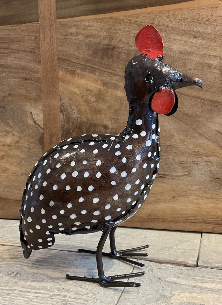 Guinea fowl chick metal garden sculpture 2 Guinea fowl chick metal garden sculpture 2