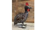 Guinea fowl chick metal garden sculpture 2