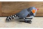 Small metal bird garden sculpture - Zebra finch