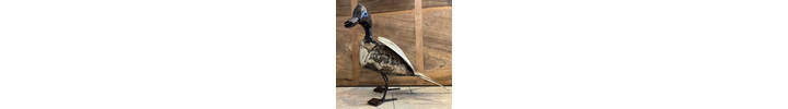 White metal duck sculpture 