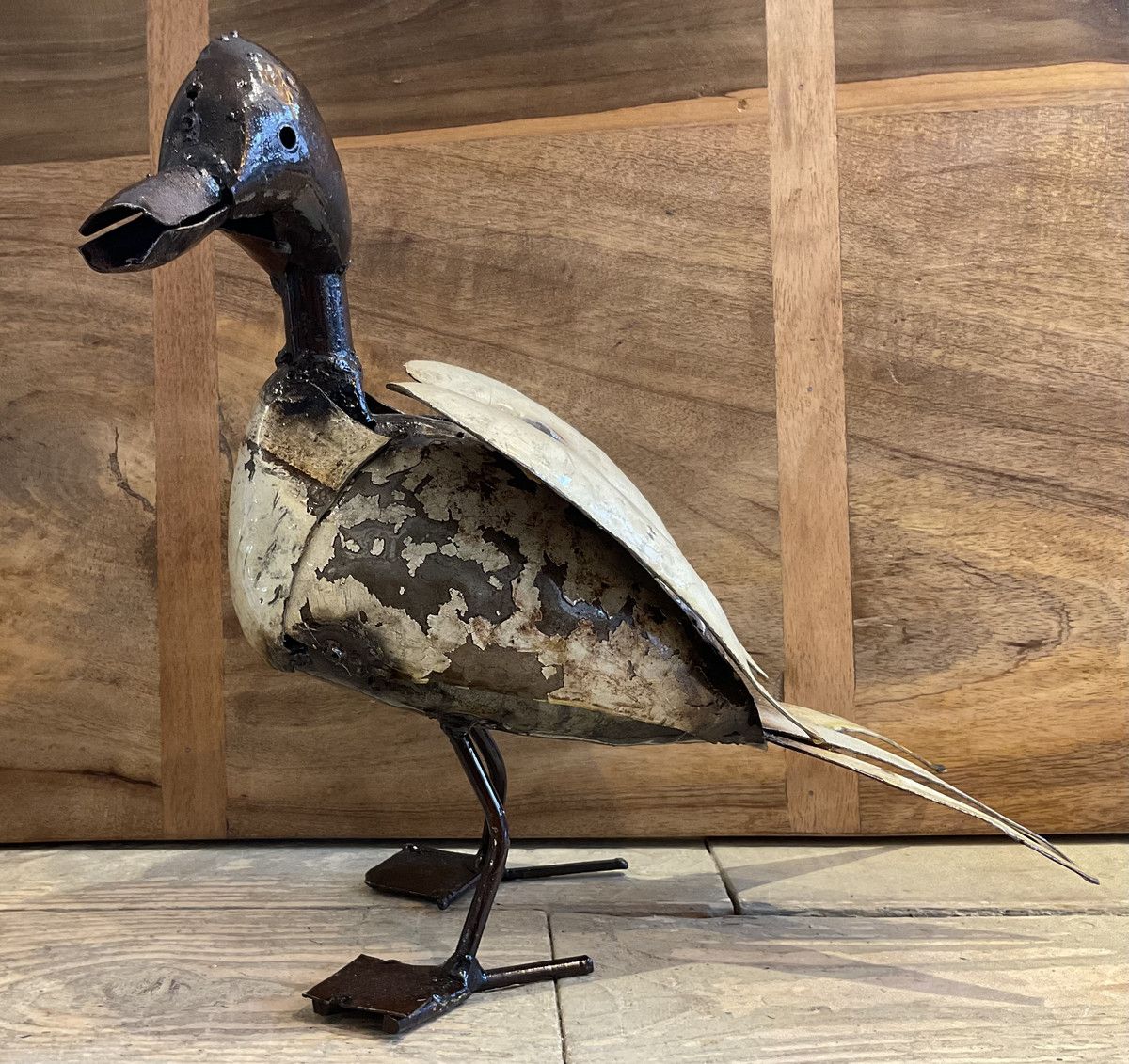 White metal duck sculpture White metal duck sculpture