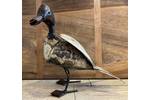 White metal duck sculpture