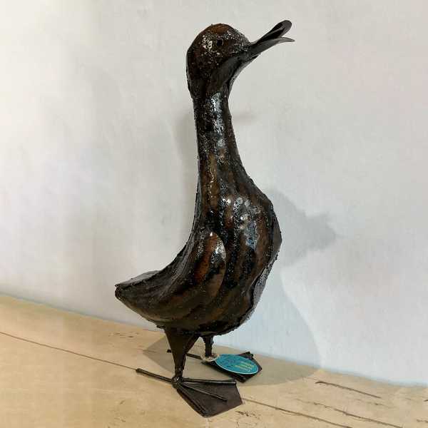 Recycled Metal Duck Sculpture