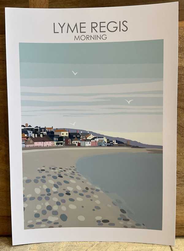 Lyme Regis art print - morning sky