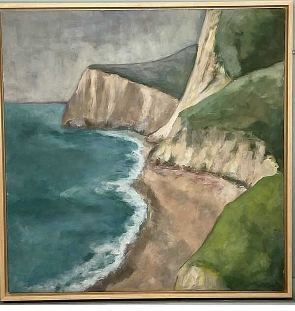 Original seascape cliff  Painting 