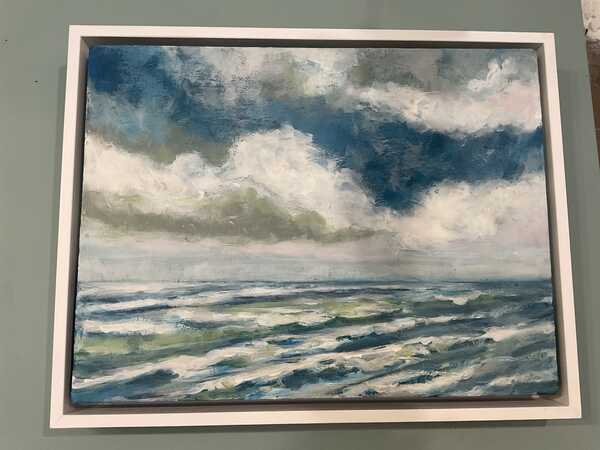 Cloudy sky sea painting