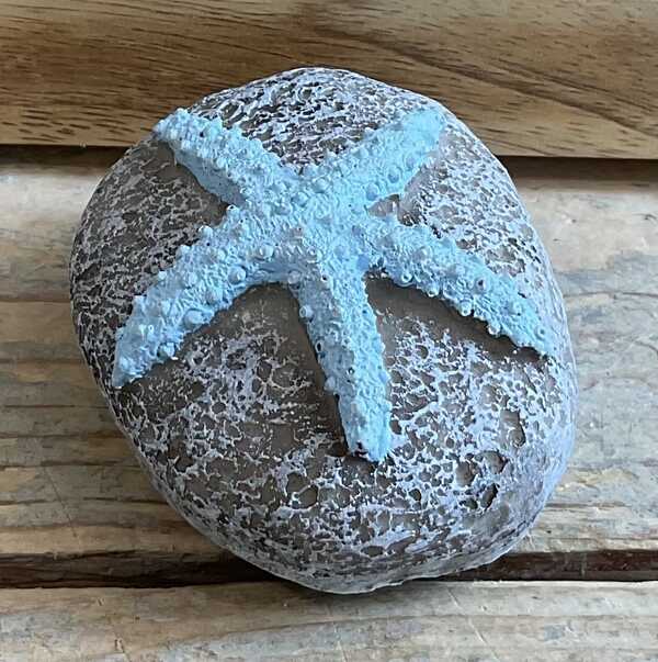 Resin pebble decoration with starfish detail