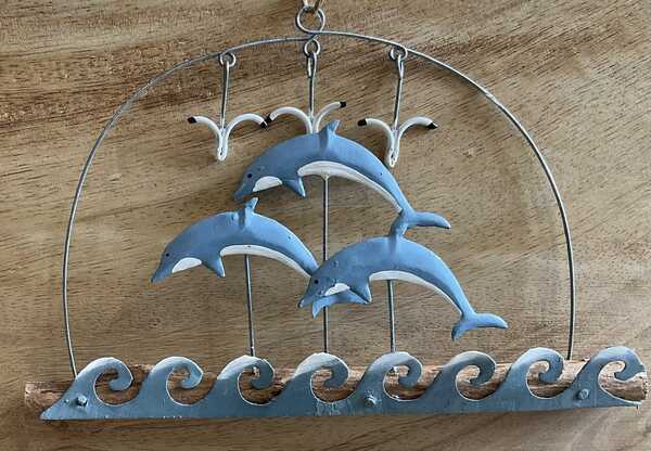 Swimming dolphins hanging seaside decoration 