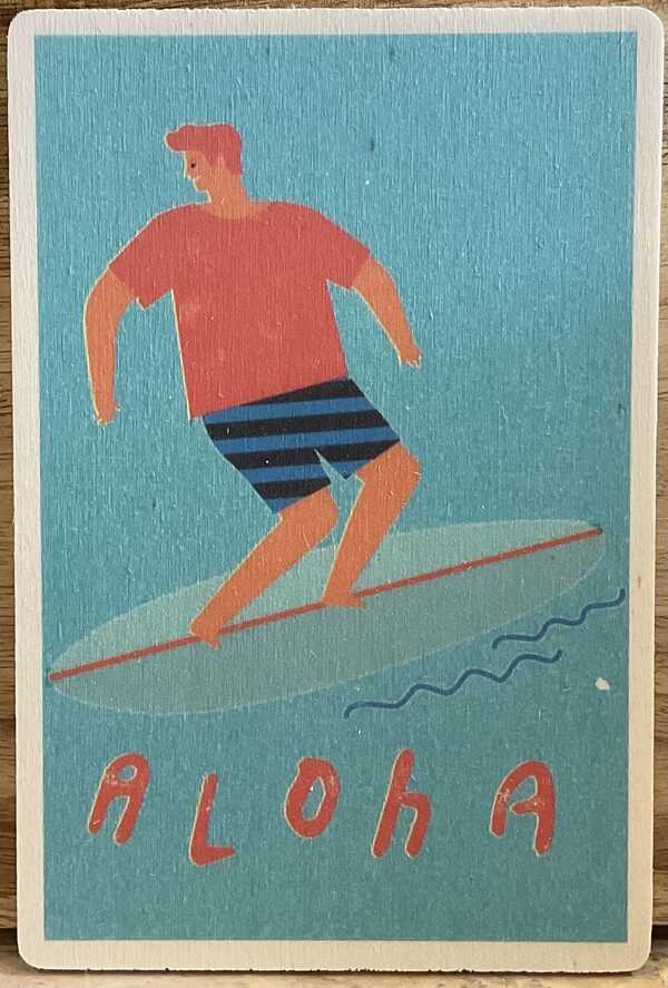 Aloha! Wooden seaside postcard