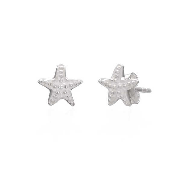Starfish design sterling silver stud earrlings