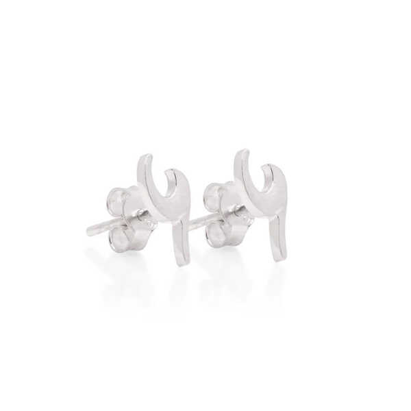 Wave design sterling silver stud earrings 