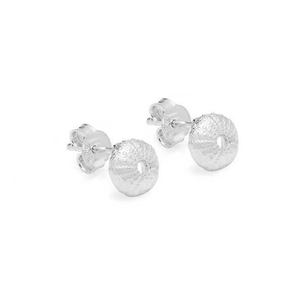 Sea urchin design sterling silver stud earrings