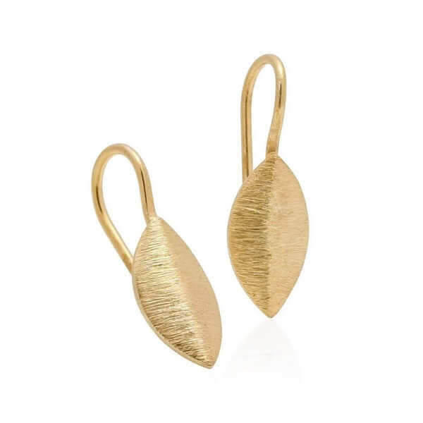 Brushed sterling silver with gold plate leaf design drop earrings