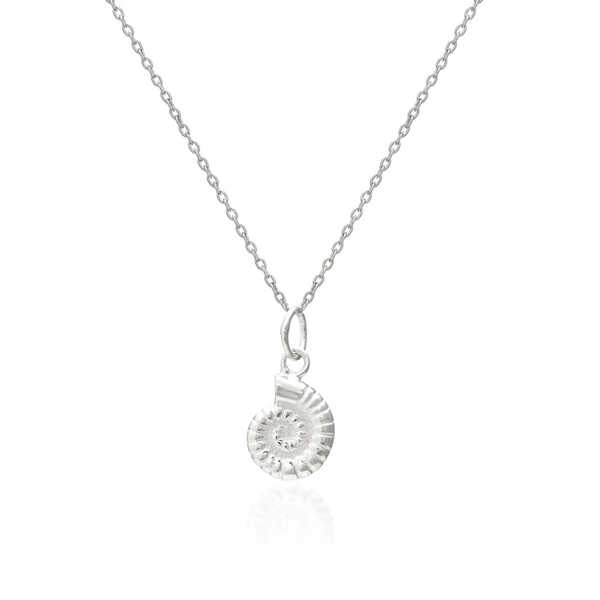 Ammonite design sterling silver pendant