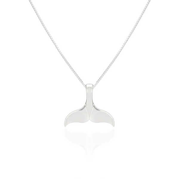 Whale tail design sterling silver pendant