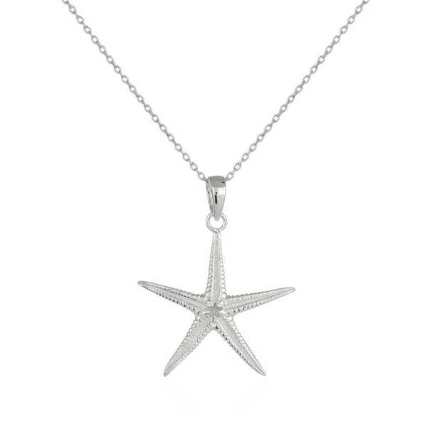 Starfish design sterling silver pendant