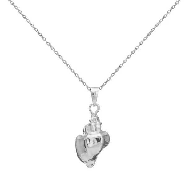 Conch shell design sterling silver pendant